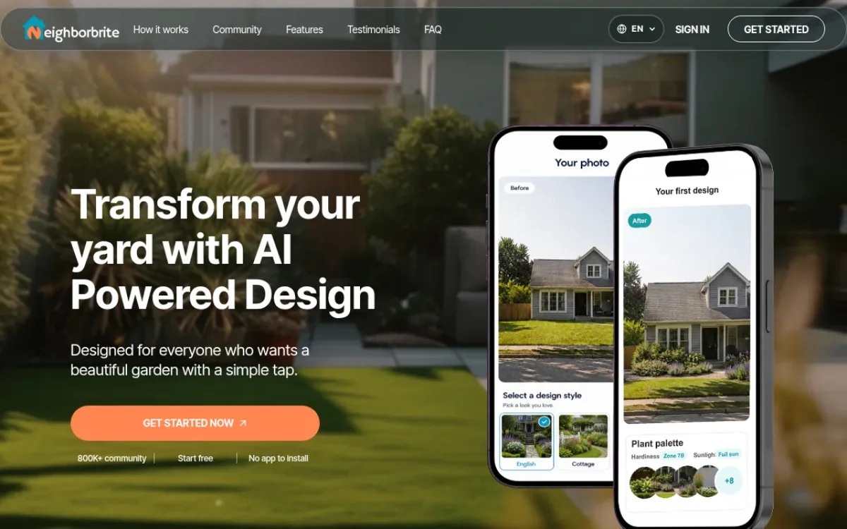Neighborbrite — AI do projektowania ogrodu na podstawie zdjęcia
