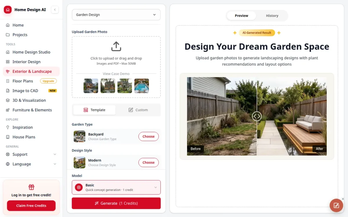 Home Design AI — generator projektu ogrodu